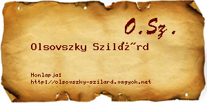 Olsovszky Szilárd névjegykártya